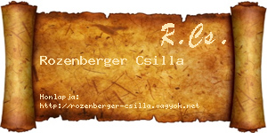 Rozenberger Csilla névjegykártya